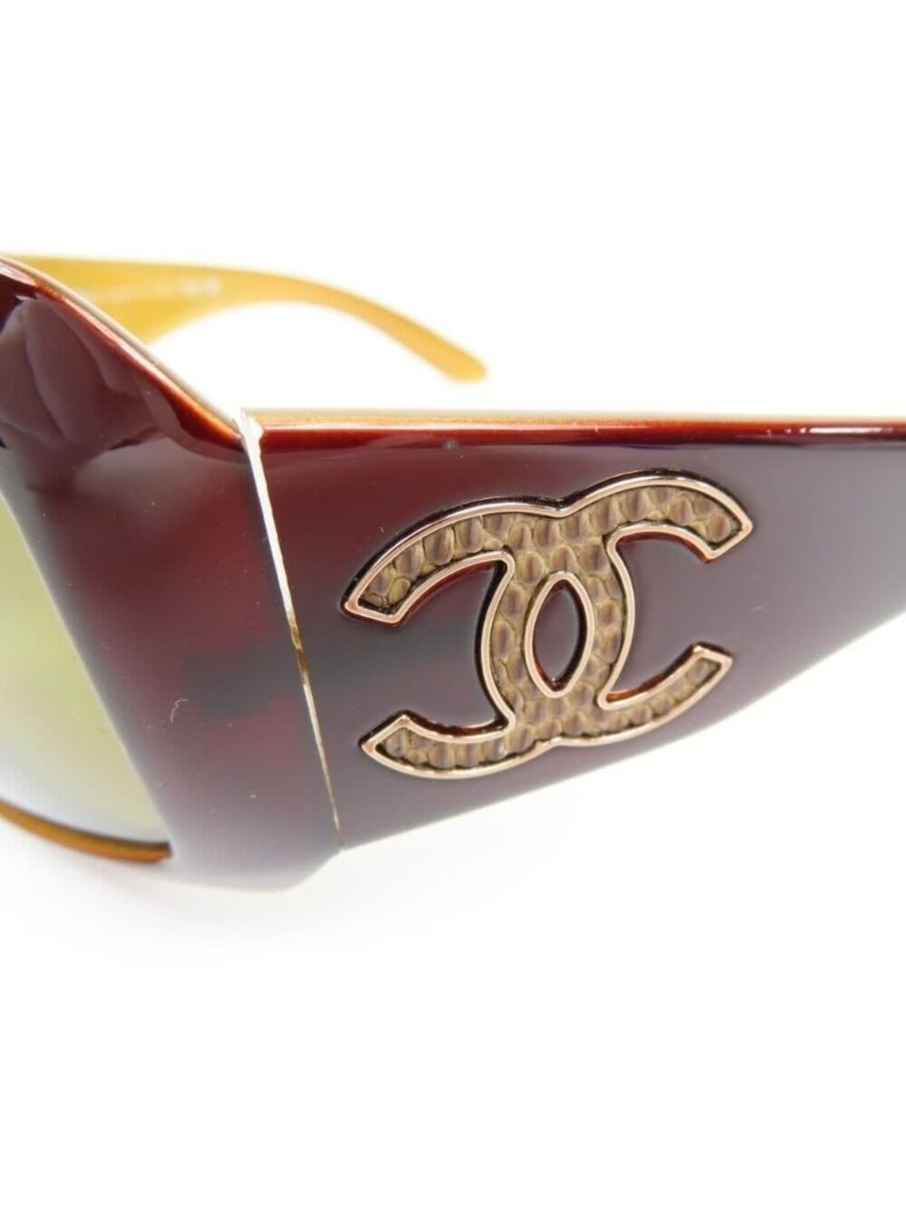 Chanel CC Vintage Logo Mother of Pearl Sunglasses 6022-Q Brown Amber - Picture 4 of 11